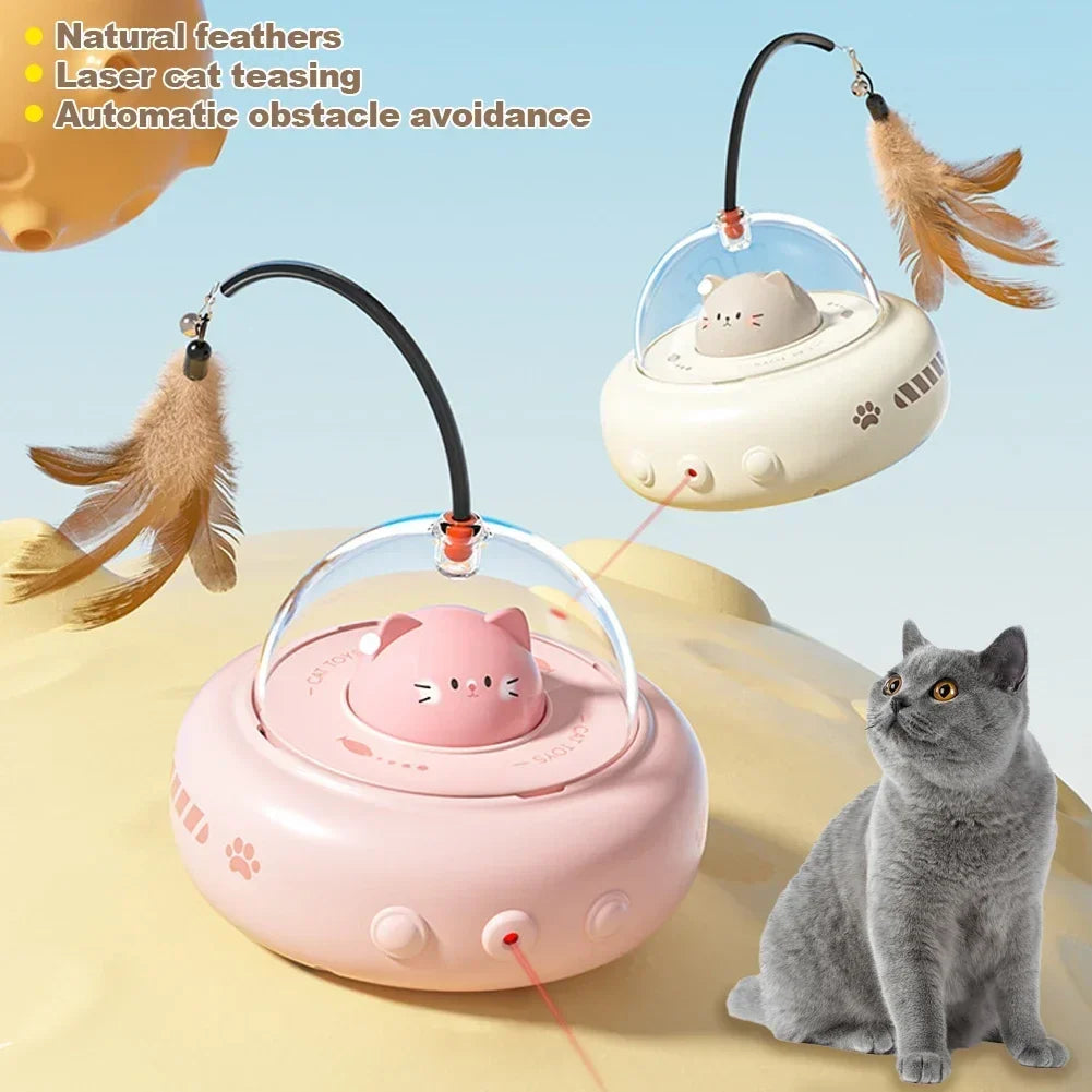 Smart Teaser Cat Toy: Electric UFO Cat Teaser Stick with Bell | DaisyFind - DaisyFind