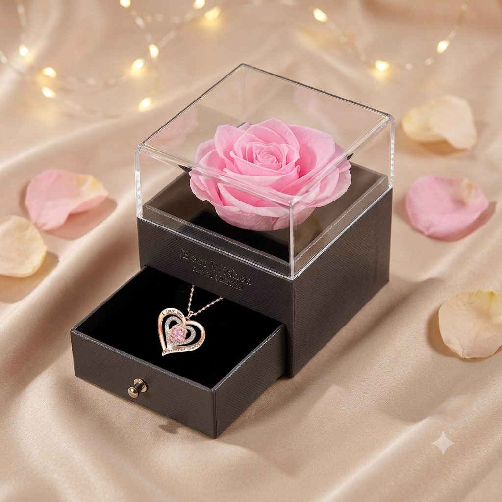 Pendant Necklaces With Rose Gift Box For Women | DaisyFinds