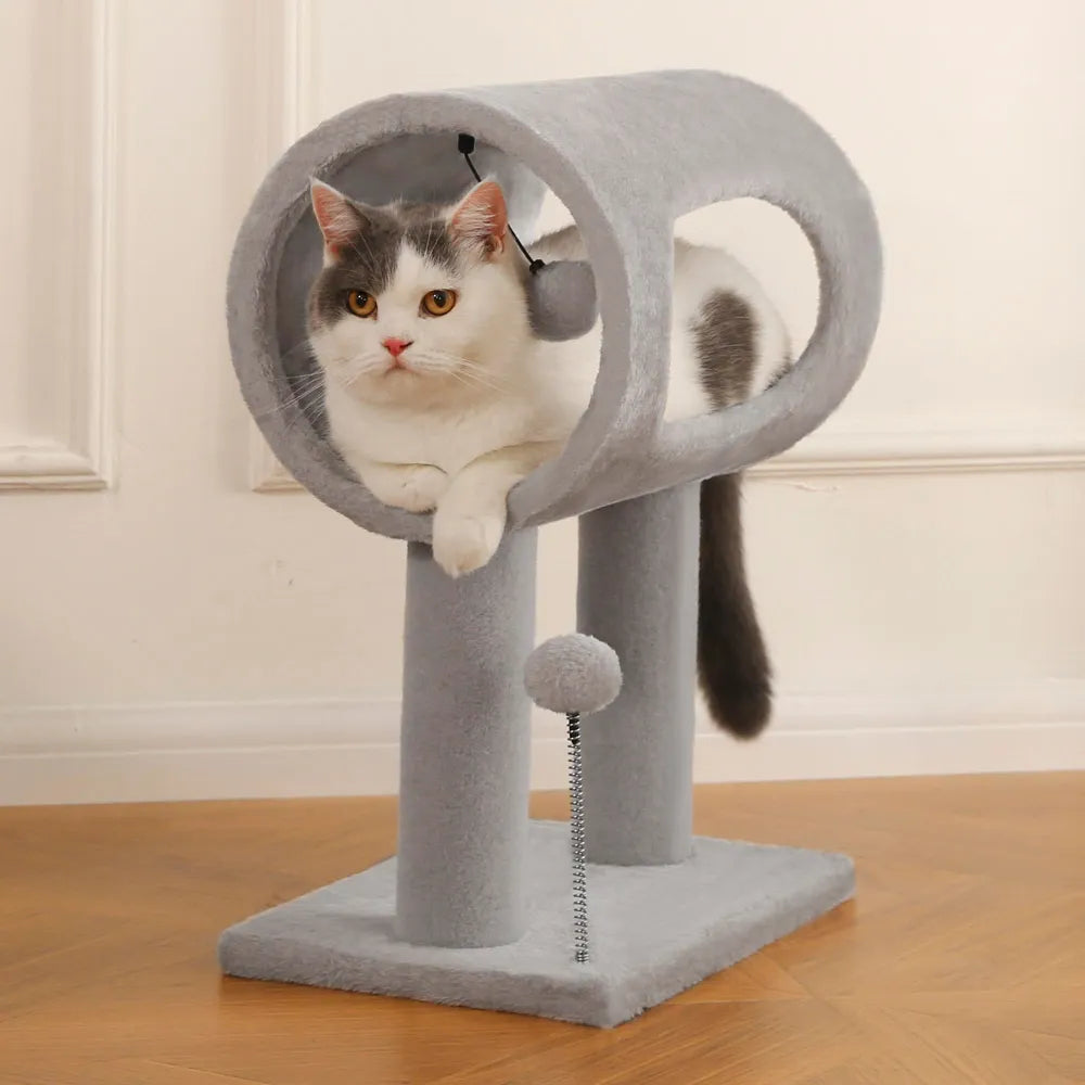 Indoor Cat Tree | Tunnel, Bed & Hanging Ball | DaisyFind - DaisyFind