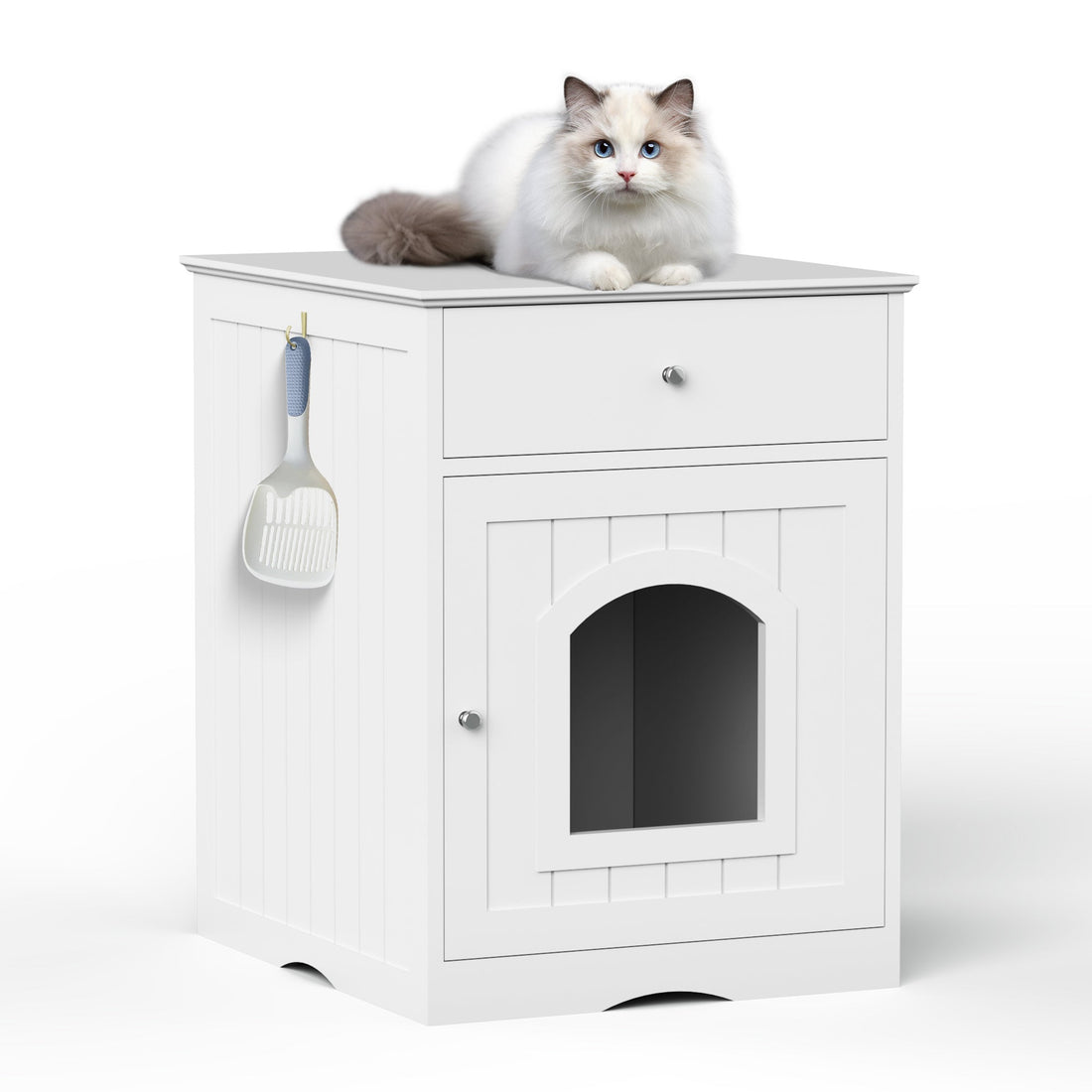 Wooden Pet House Litter Box Fence With Drawers - DaisyFind