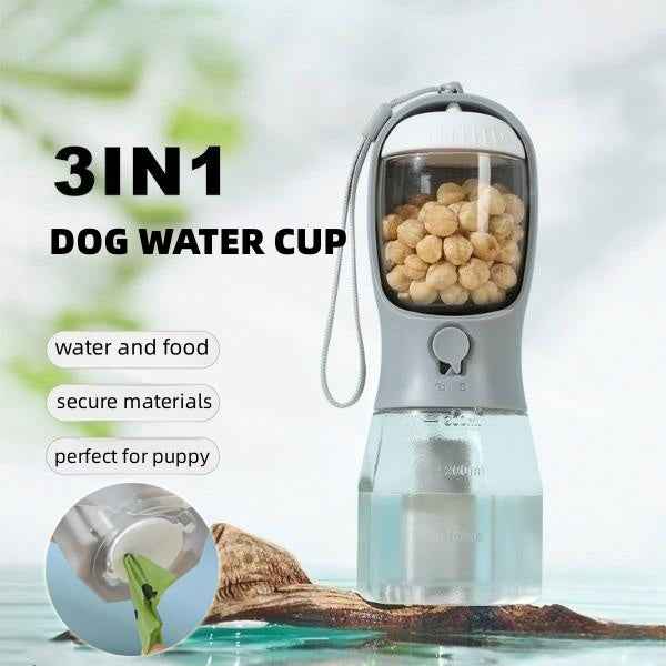 Ultimate Portable Multi-Functional Pet Bottle: Hydration, Food, and Waste Solution