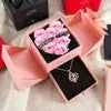 Elegant Pendant Necklace - Timeless Pink Rose Bow Jewelry Gift