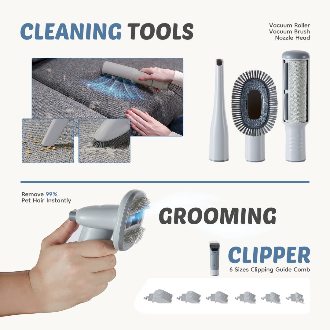 Dog Grooming Clippers With 2.5L Cup, 3 Suction Modes