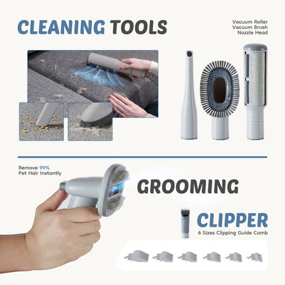 Dog Grooming Clippers With 2.5L Cup, 3 Suction Modes