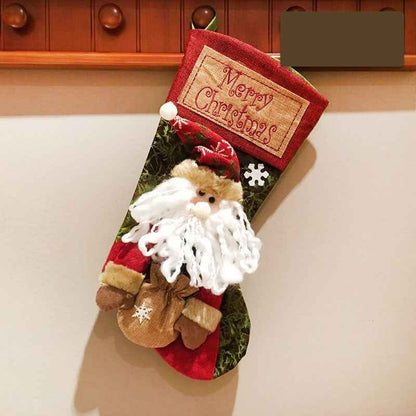 Christmas Stocking Socks Snowman Santa Xmas Tree Ornaments
