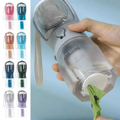Ultimate Portable Multi-Functional Pet Bottle: Hydration, Food, and Waste Solution