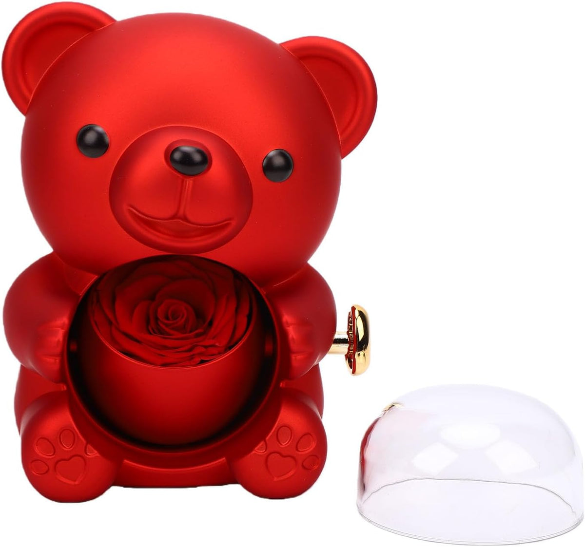 Adorable Cute Bear Rose Flower Necklace – Perfect Gift in a Charming Box