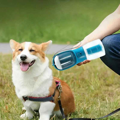Ultimate Portable Multi-Functional Pet Bottle: Hydration, Food, and Waste Solution