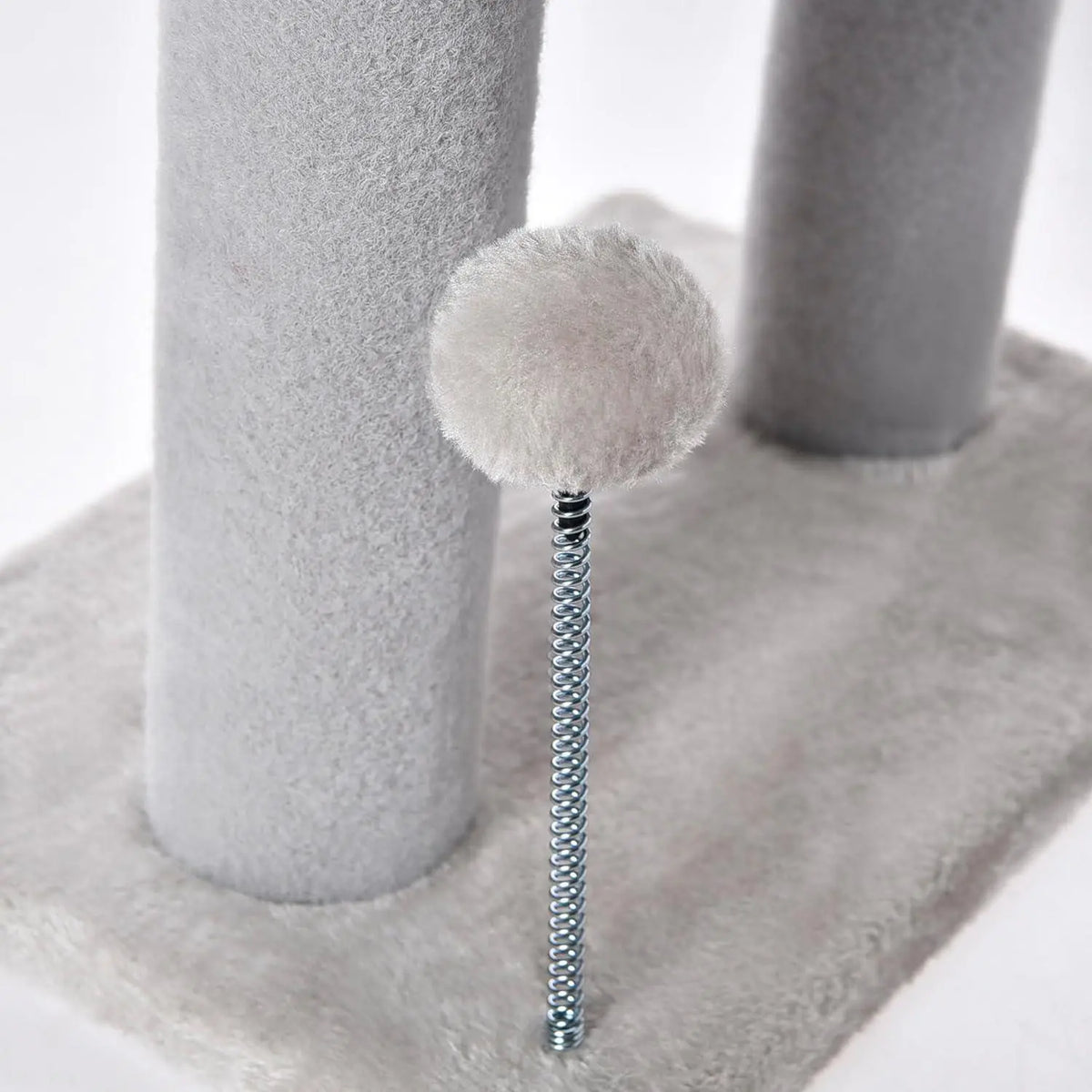 Gray Indoor Cat Tree With Hanging Ball 20.5 Cat Tree With Tunnel Bed