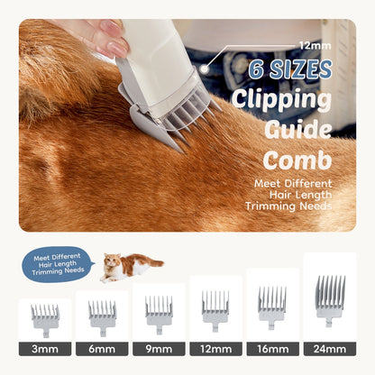 Dog Grooming Clippers With 2.5L Cup, 3 Suction Modes