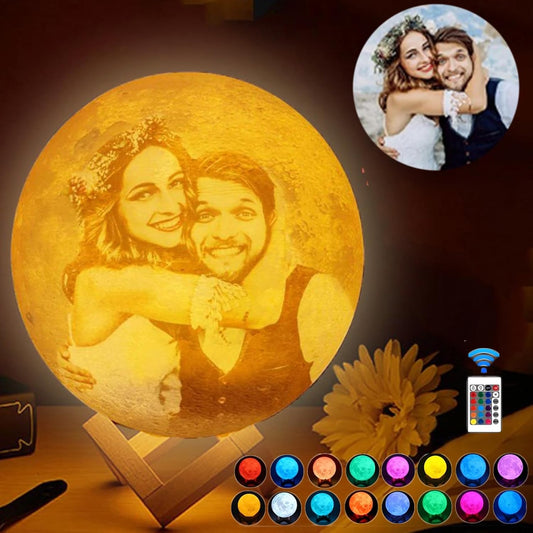 Illuminate Memories with Our Personalized 3D Moon Lamp – Custom Photo & Text