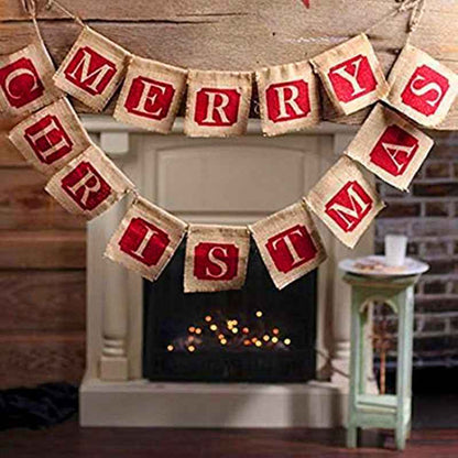 Merry Christmas Burlap Banner
