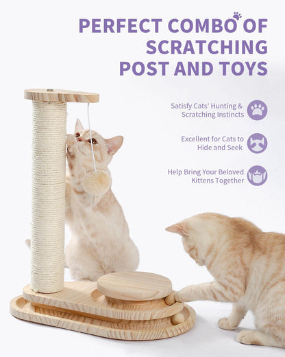 Indoor Cat Soft Scratching Board And Interactive Ball Track Toy