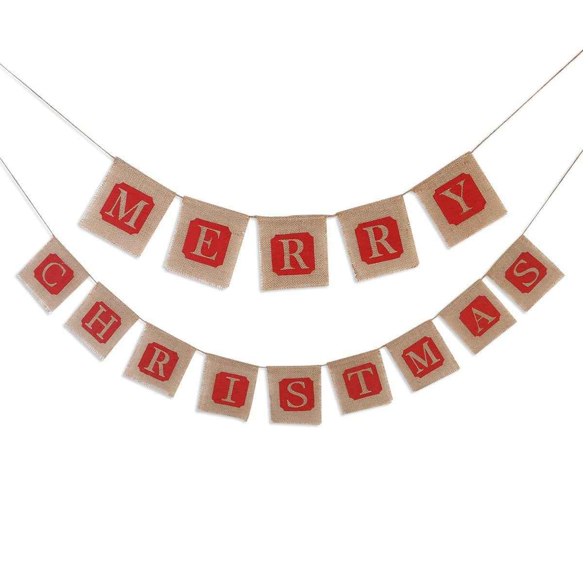 Merry Christmas Burlap Banner