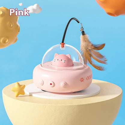 Smart Teaser Cat Toy Electric UFO Cat Teaser Stick With Bell