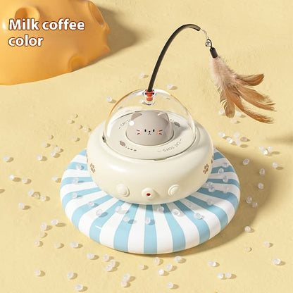 Smart Teaser Cat Toy Electric UFO Cat Teaser Stick With Bell