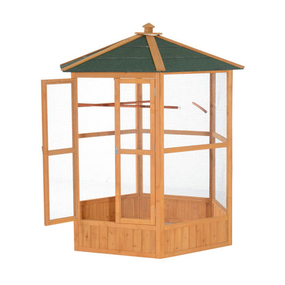 Outdoor Aviary Flight Bird Cage With Covered Roof