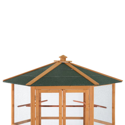 Outdoor Aviary Flight Bird Cage With Covered Roof