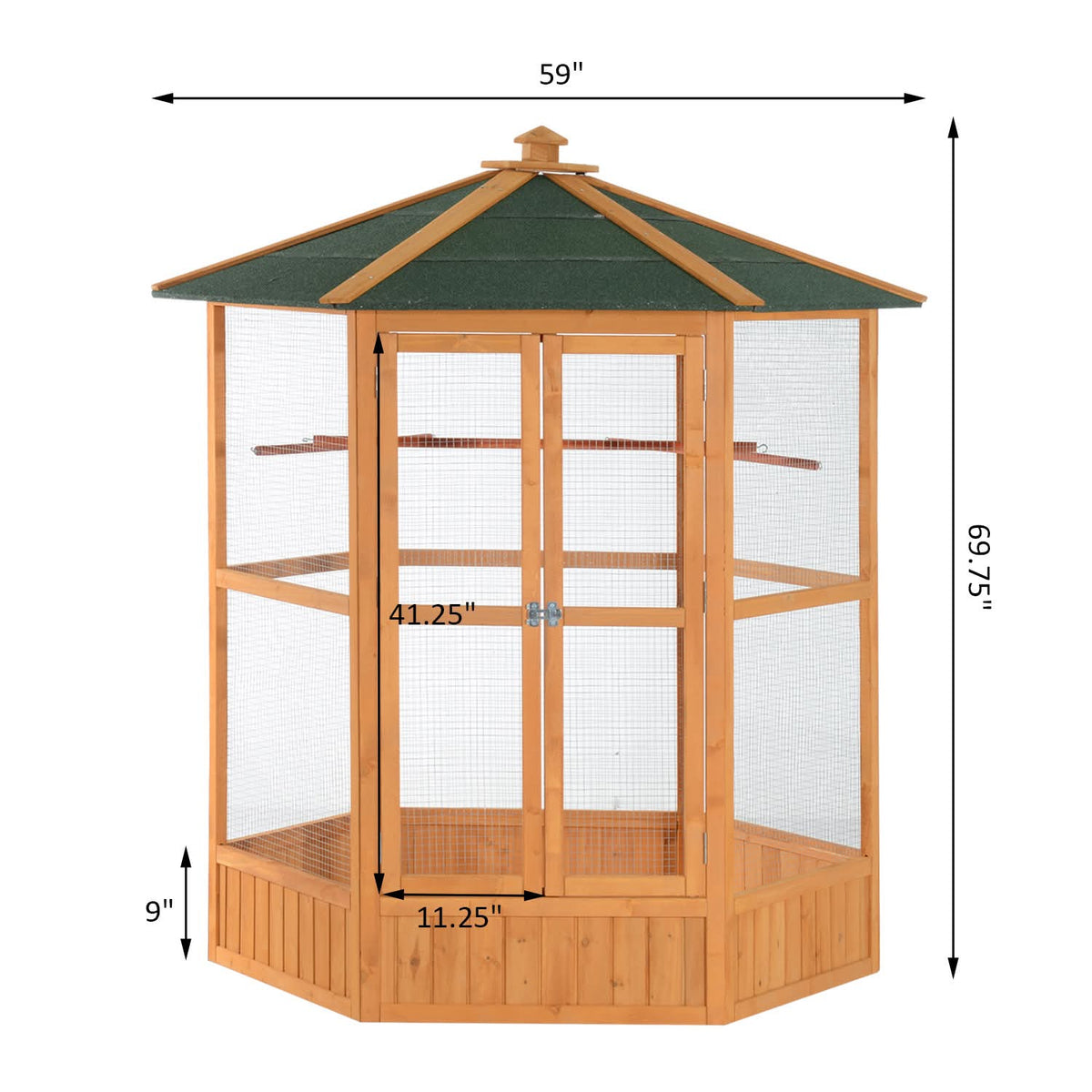 Outdoor Aviary Flight Bird Cage With Covered Roof