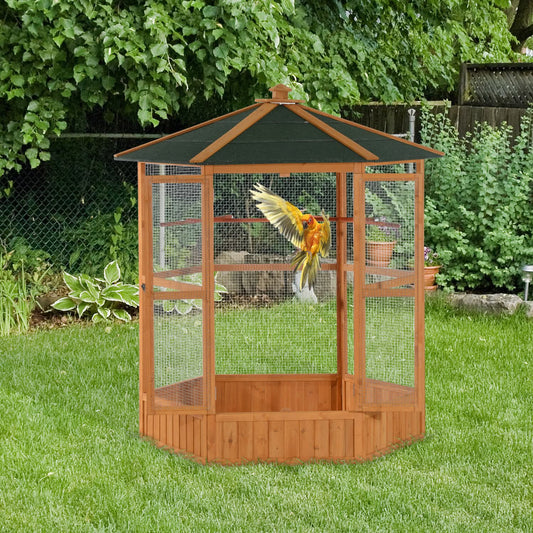 Outdoor Aviary Flight Bird Cage With Covered Roof