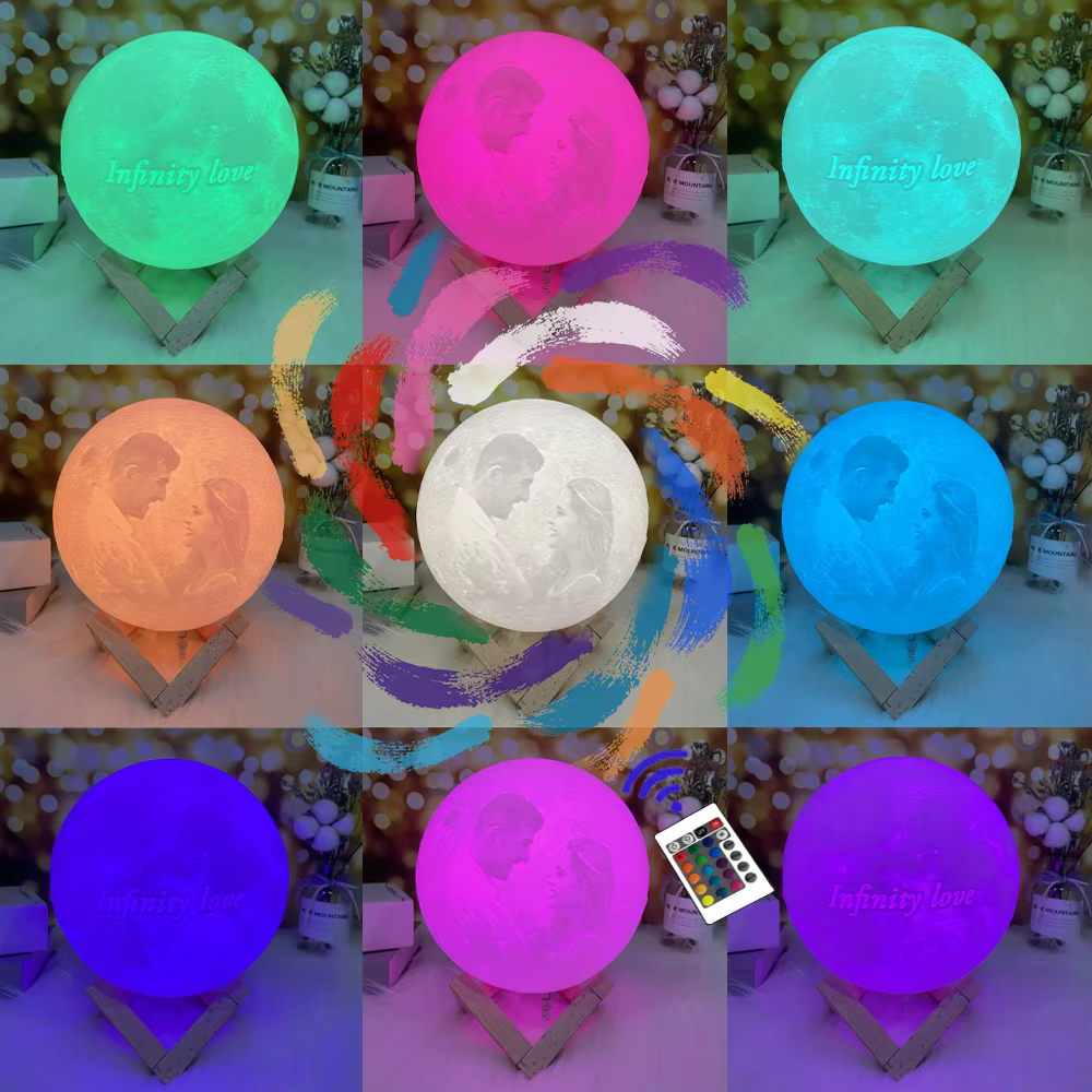 3D Printing Moon Lamp Personalized Photo Text Customized