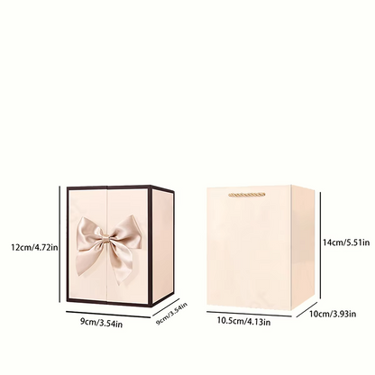 Copper Zircon Pendant Necklaces With Cute Bear Rose Flower Gift Box