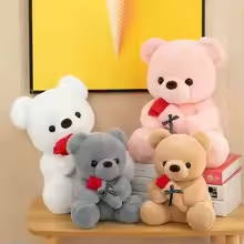 Cute Rose Bear Plush Toy