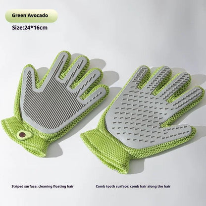 2-in-1 Pet Grooming Gloves Brush For Cats And Dogs