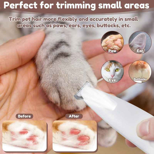 Pets Dog Paw Trimmer With LED Light Fully Waterproof Pet Hair Trimmer