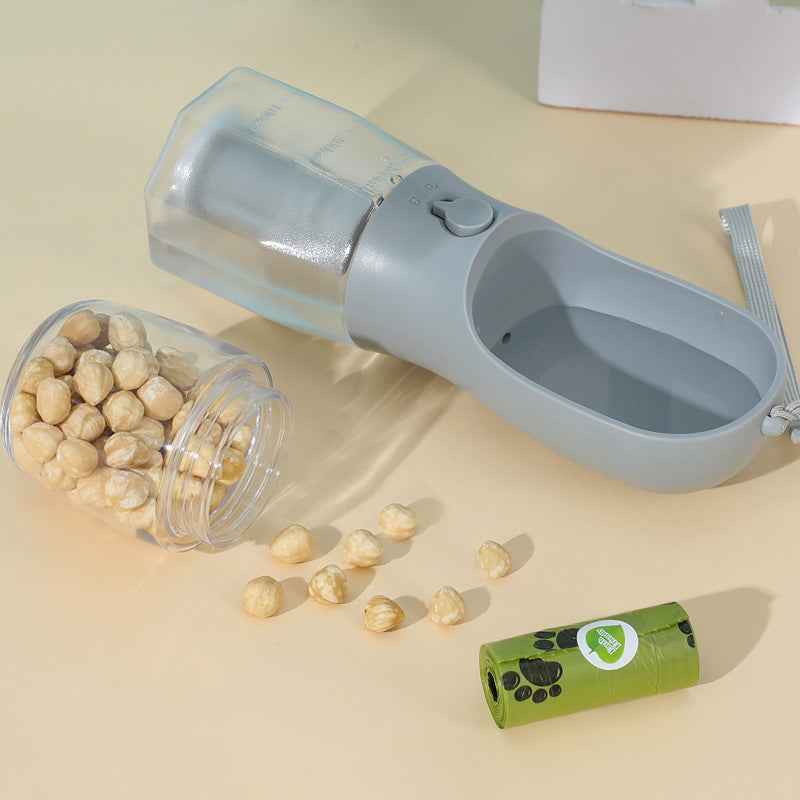 Ultimate Portable Multi-Functional Pet Bottle: Hydration, Food, and Waste Solution