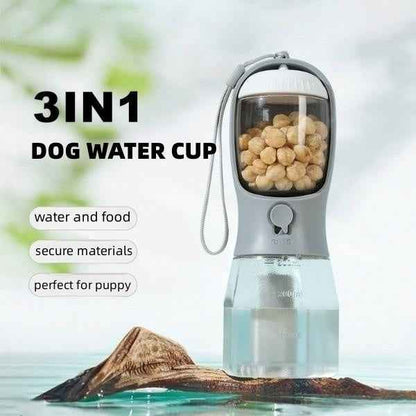 Ultimate Portable Multi-Functional Pet Bottle: Hydration, Food, and Waste Solution