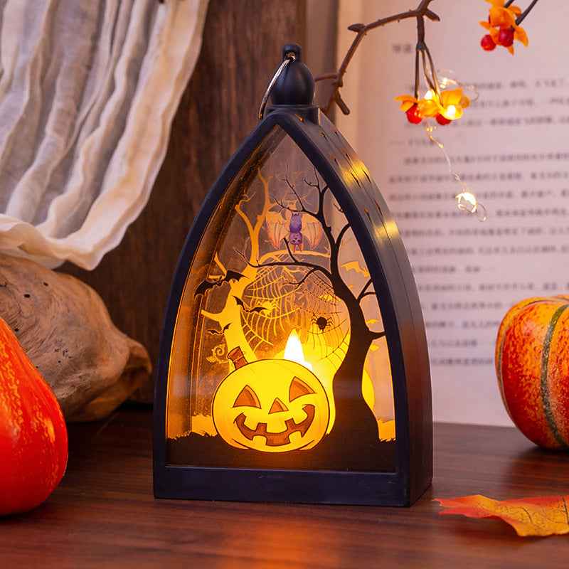 Glowing Pumpkin Skeleton Castle Wind Lamp Desktop Ornament