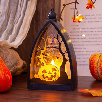 Glowing Pumpkin Skeleton Castle Wind Lamp Desktop Ornament