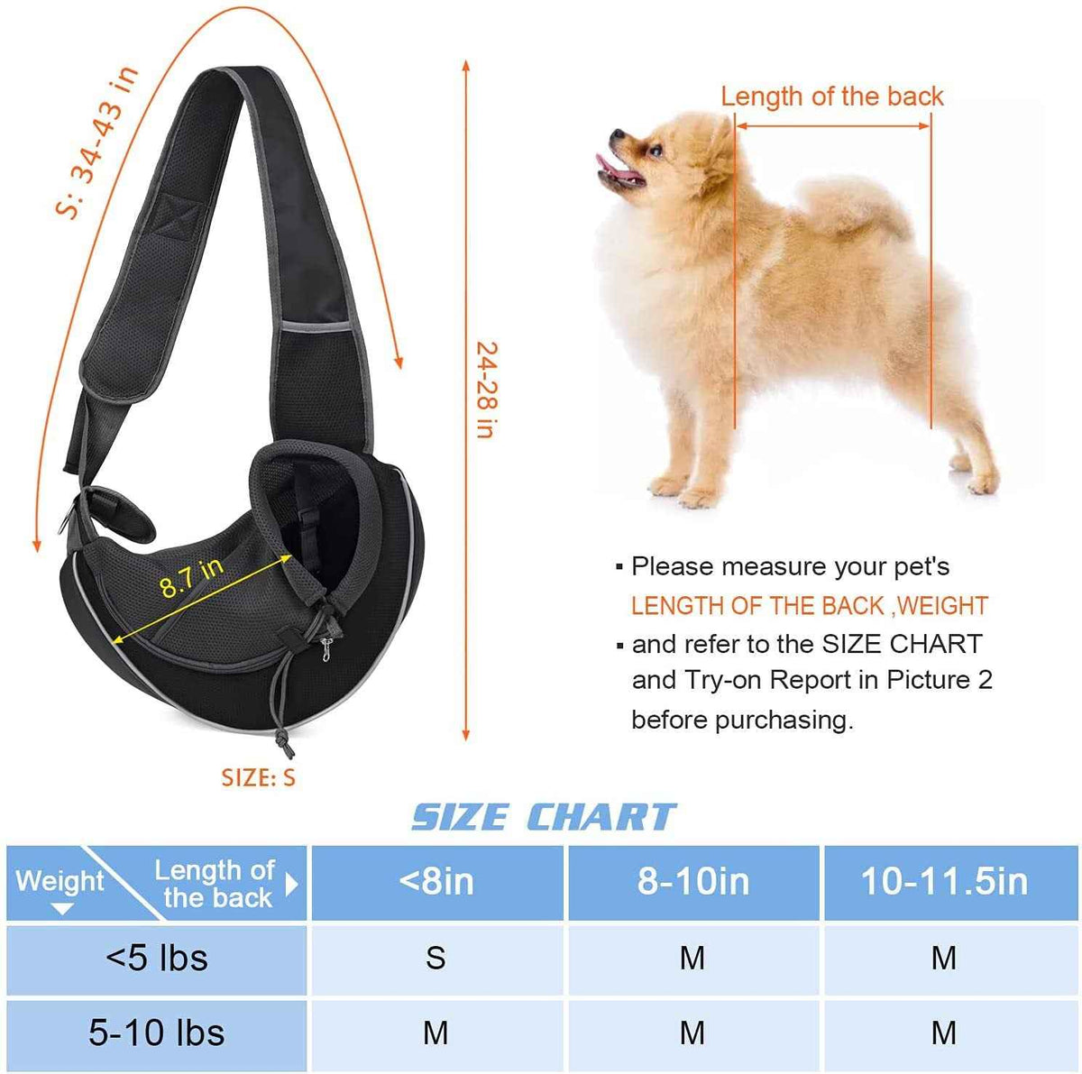 Portable Crossbody Bag For Dogs Cats Pet